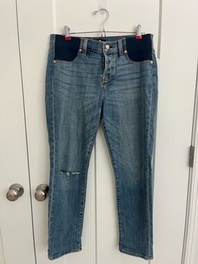 7 For All Mankind Maternity Jeans Womens 26 Skinny Stretch Distressed Denim